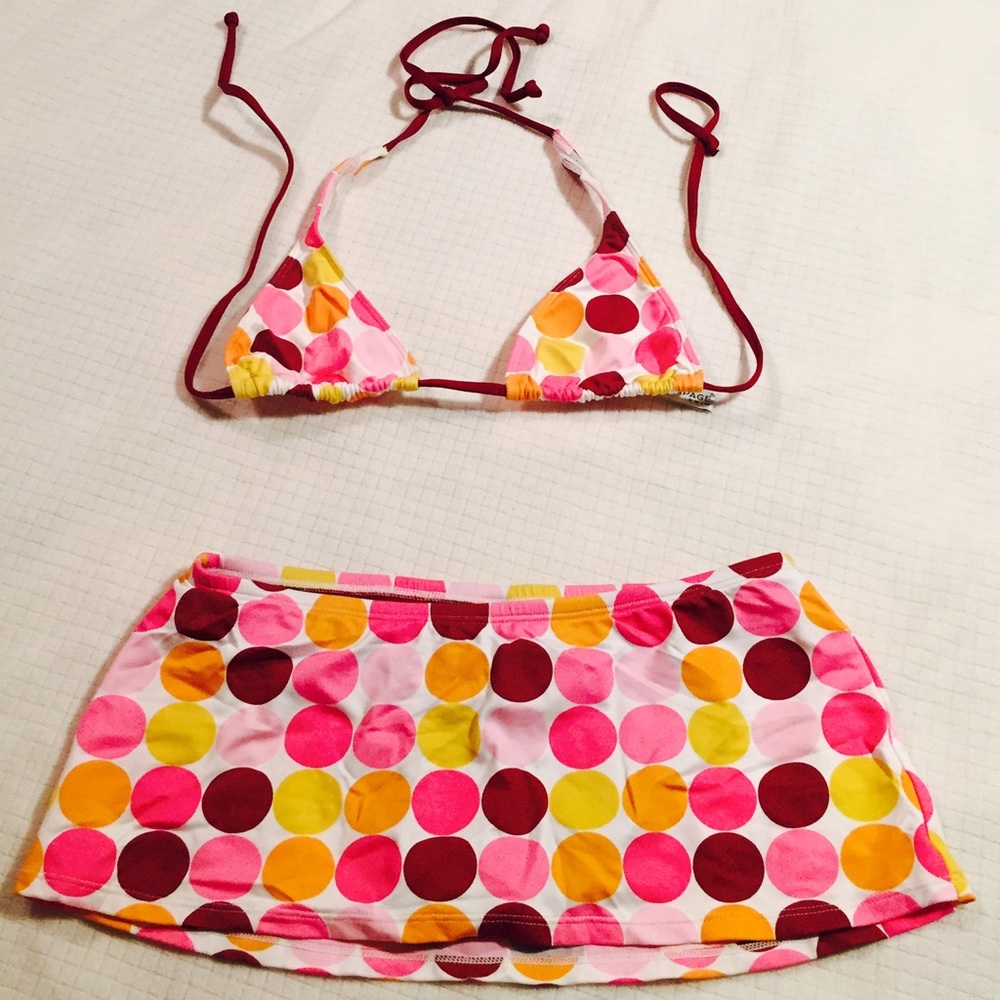 💥SALE💥RAMPAGE Polka Dot 2 pc. skirted swimsuit